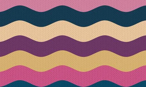 Background of knitted pattern with colored stripes Stock Illustration