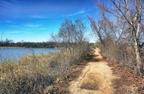 Background lake pathway. Stock Photos
