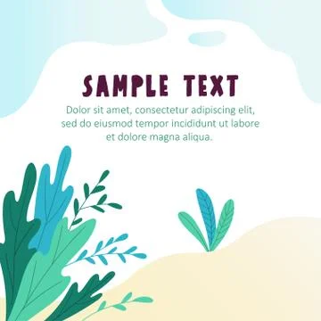 Background with landscape and space for your text. Flat vector illustration. Stock Illustration