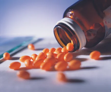 Background of a large number of  tablets Stock Photos