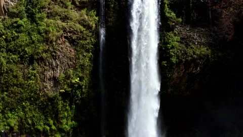 Background of a large waterfall showing the middle part Stock Footage 155294964