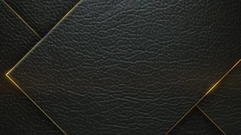 Background with layers of dark leather with gold border 3d render loop animation Stock Footage 225297842