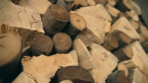 A background. A laying of chopped firewood Stock Footage 63011031