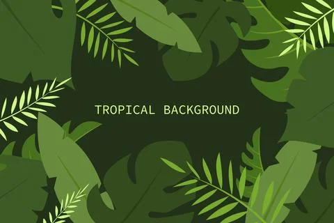 Background leaf green tropical leaves Stock Illustration