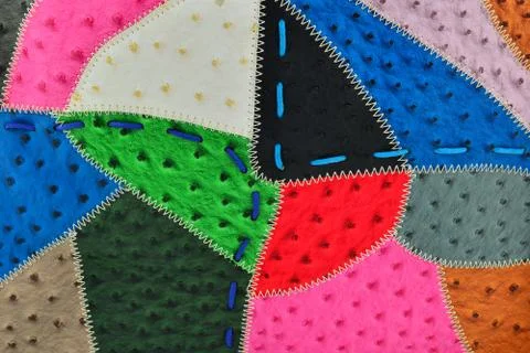 Background of the leather pieces Stock Photos
