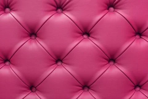 Background of leather pink sofa, stitched buttons. Stock Photos