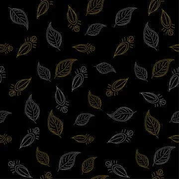 Background, leaves on black Stock Illustration