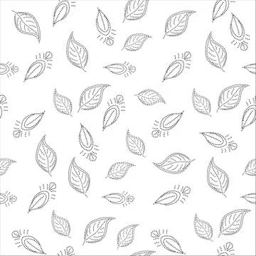 Background with leaves contours Stock Illustration