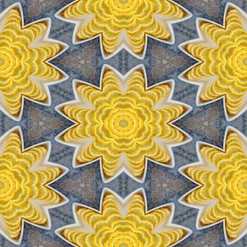 Background with lemon slices in a bowl, seamless, generated kaleidoscopically Stock Illustration