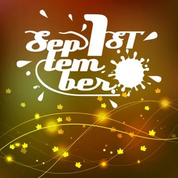 Background lettering the first of September Stock Illustration