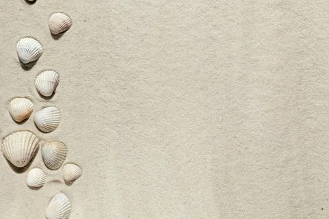 Background of light beach sand with space for text. Stock Photos