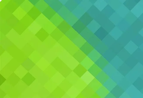 Background of light blue and green squares connected diagonally. Geometric Stock Illustration