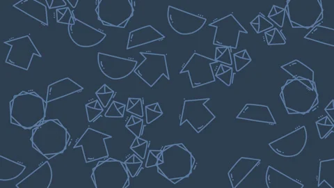 Background of light blue geometric shapes on dark surface Stock Footage 321569937