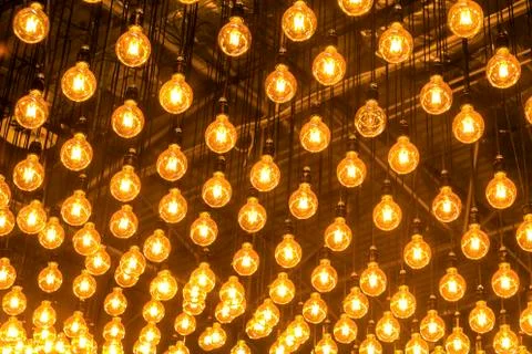 Background of light bulbs Stock Photos