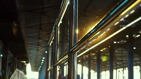 Background of light reflections in the train waiting room Stock Footage 252572729