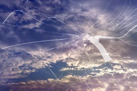 Background light sky gradient, close-up of beautiful white fluffy clouds in.. Stock Photos