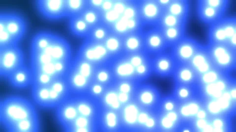 Background of light spheres in blue glow in random animation Stock Footage 195231824