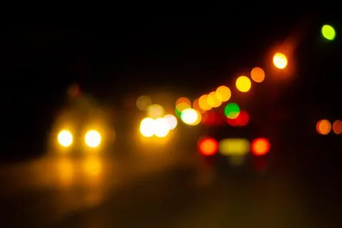 Background lights at night in soft focus Stock Photos