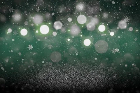 Background lights with snow flakes fly bokeh - celebratory texture Stock Illustration