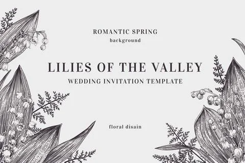 Background with lilies of the valley Stock Illustration