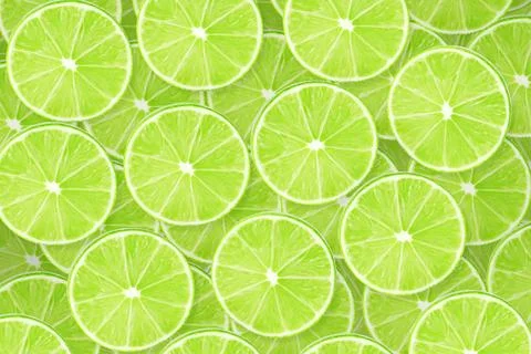 Background of lime sliced pieces Stock Photos
