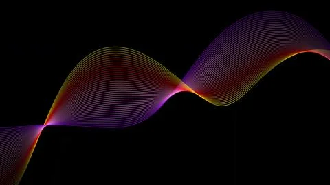 Background line wave pattern, Gradient color line wave abstract background イラスト素材