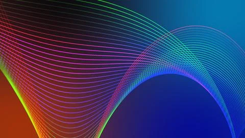 Background line wave pattern, Gradient color line wave abstract background Stock Illustration