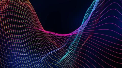 Background line wave pattern, Gradient color line wave abstract background Stock Illustration