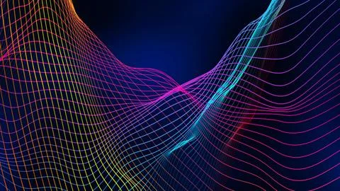 Background line wave pattern, Gradient color line wave abstract background Stock Illustration