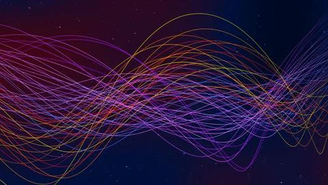 Background line wave pattern, Gradient color line wave abstract background Stock Illustration