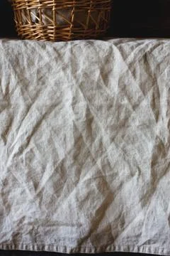 Background of a linen tablecloth Stock Photos