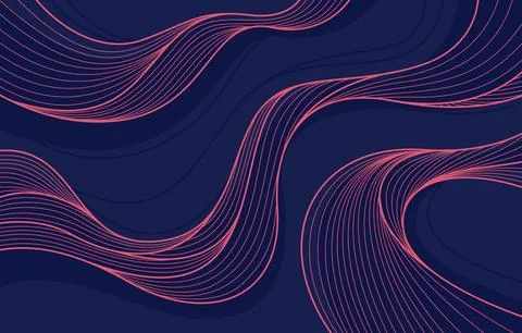 Background-lines-and-waves 库存插图