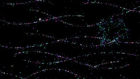 Background of lines of shining particles and sparkling fireworks. Video stock 110809621