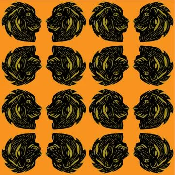 Background of the lions. Stock Illustration