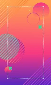 Background with a liquid shape design, gradient of purple, pink, orange color Illustrazione stock