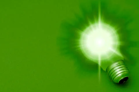 Background with lit lightbulb Stock Illustration