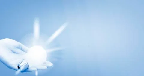 Background with lit lightbulb Stock Illustration