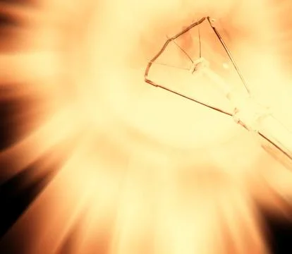 Background with lit lightbulb Stock Photos