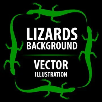 Background with lizards Stock Illustration