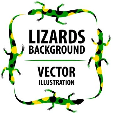 Background with lizards Stock Illustration