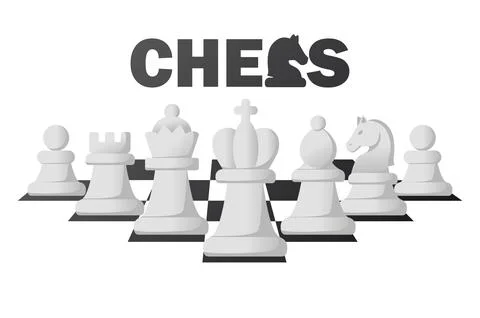Background logo chess and chess figures set Stock Illustration
