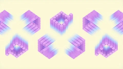Background with loop animation of rectangular geometric shapes. 3d rendering 4K Stock Footage 246671337