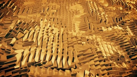 Background loop of golden waving cubes. Stock Footage 72981822