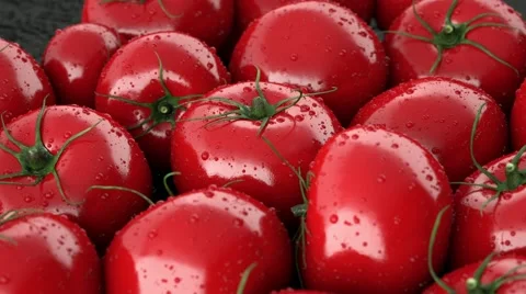 Background of lot of rotating tomatoes 3D render Stock Footage 62551222