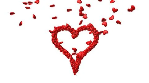 Background from lots of red hearts making one big heart Stock Illustration