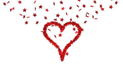 Background from lots of red stars making one big heart Stock Illustration