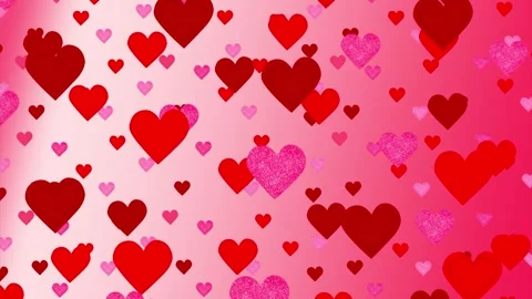 Background of Love Particles Fall like Rain Pink, White Stock Footage 263158367