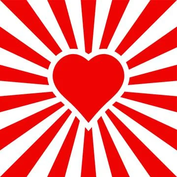 Background for lovers red heart with rays Stock Illustration