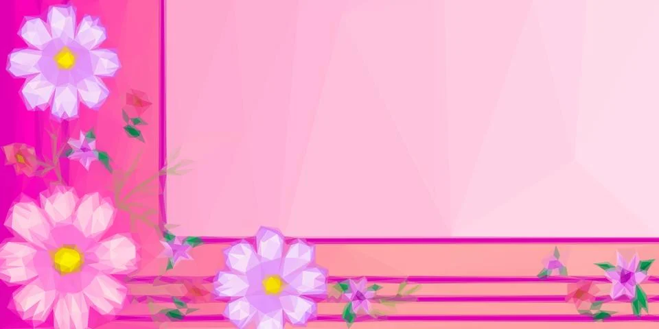 Background with Low Poly Floral Pattern Stock Illustration