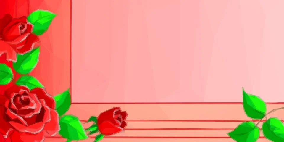 Background with Low Poly Floral Pattern Stock Illustration